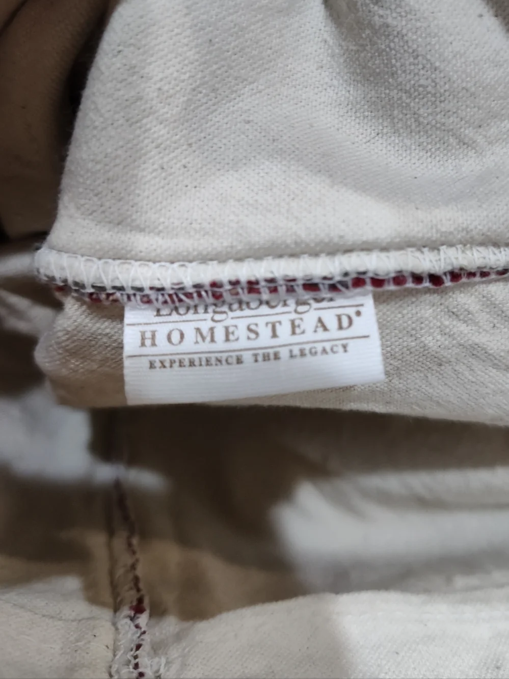 Longaberger Plaid Tote with Embroidered Apple Basket - Red, Brown & Cream